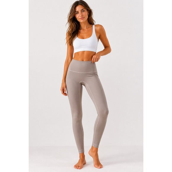 SET Active Pants - Set Active Sportbody Leggings Womens Medium Taupe Grey High Waisted Yoga Pants‎